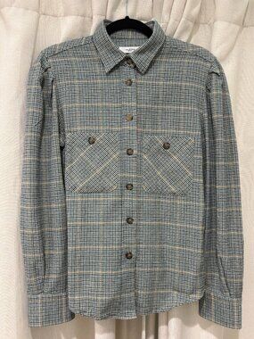 Étoile Isabel Marant Plaid Button Up Blouse Green Size FR 38 US 6